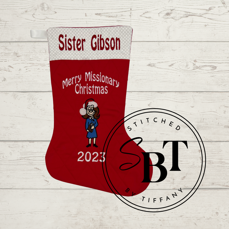 Custom Missionary Christmas Stocking